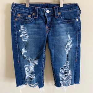 True religion Bermuda distressed shorts 30
